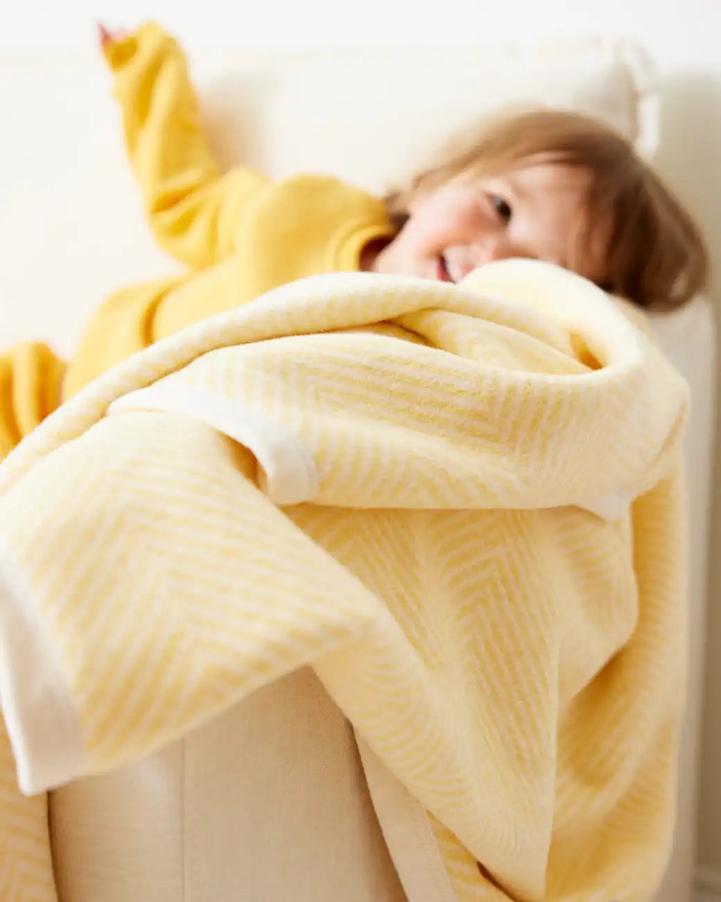 Harborview Herringbone Butter Yellow Mini Blanket