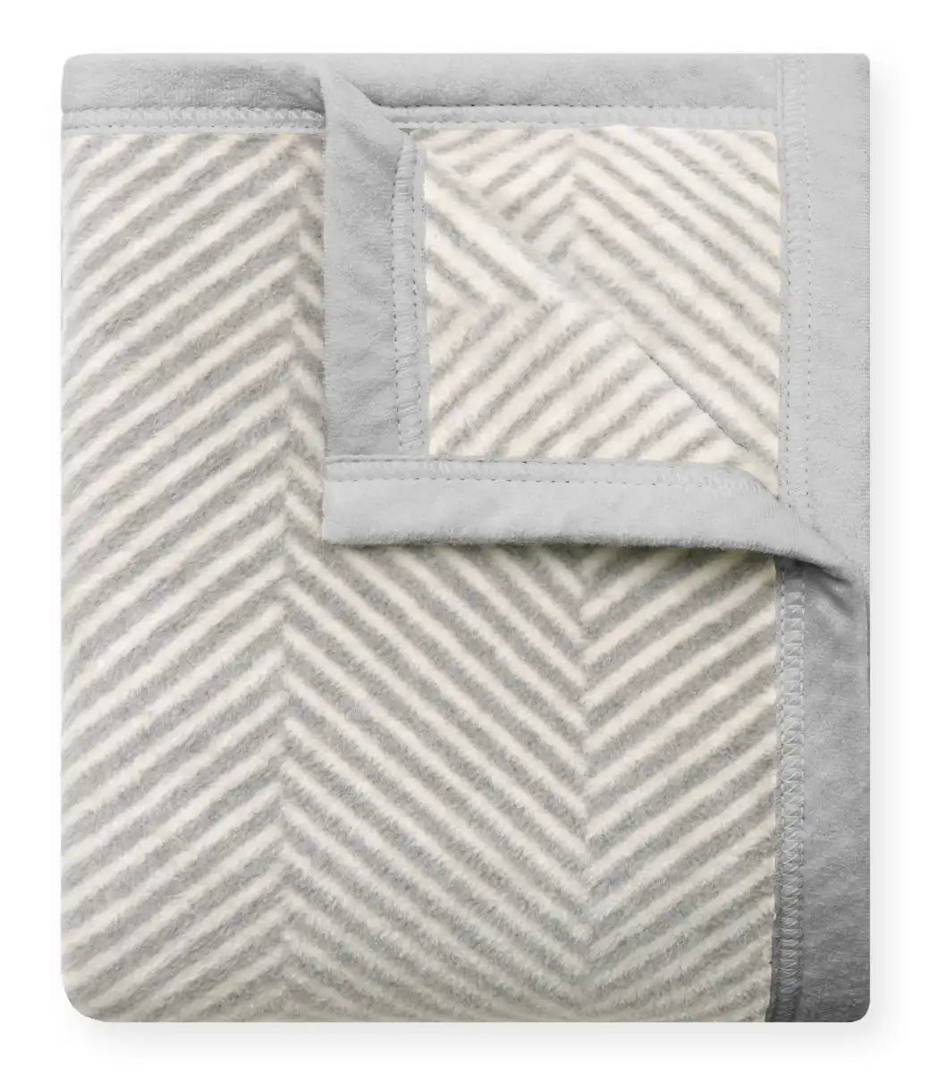 Harborview Herringbone Light Grey Blanket