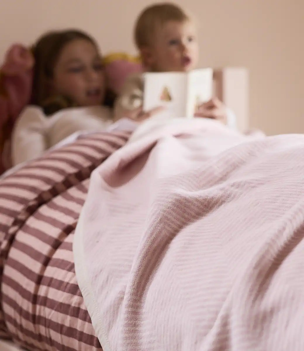 Harborview Herringbone Ballet Pink Blanket