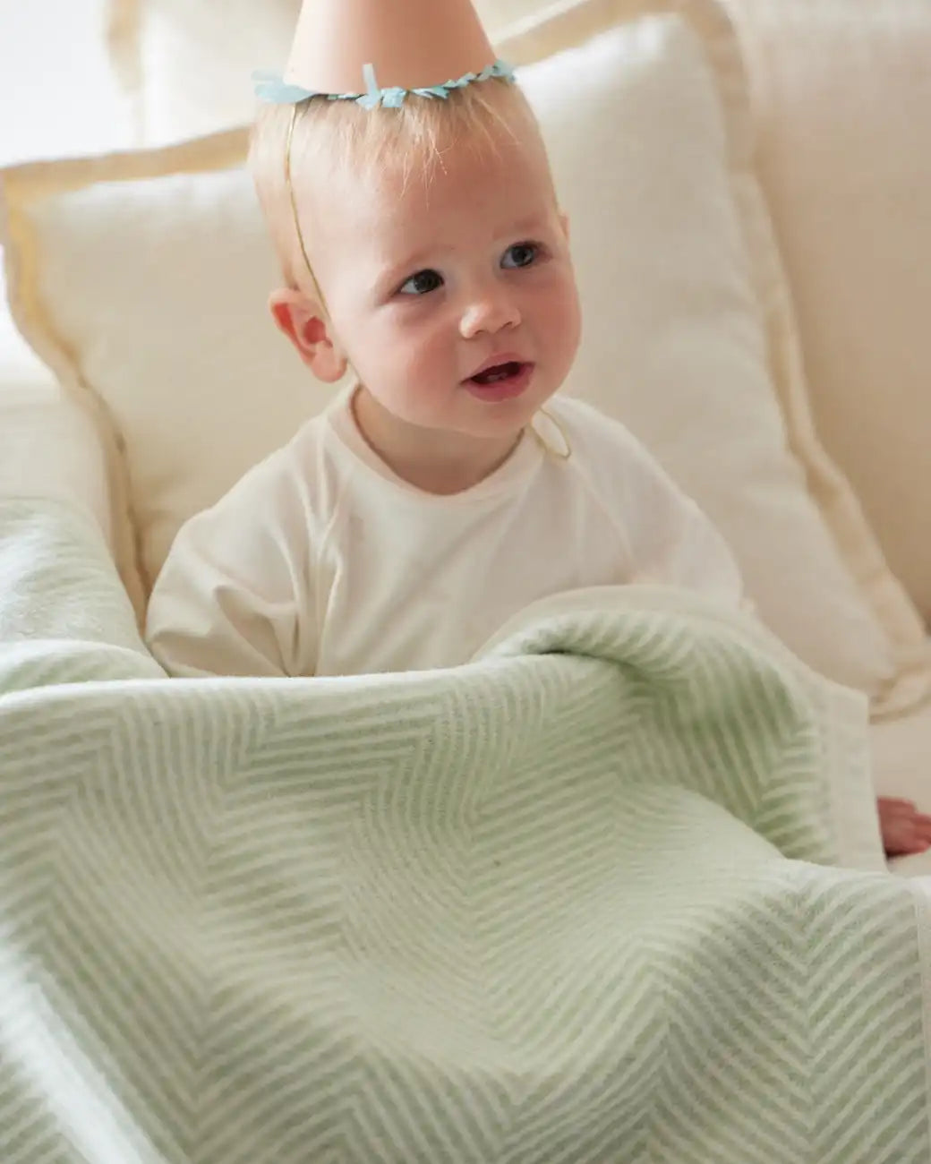Harborview Herringbone Sprout Green Mini Blanket