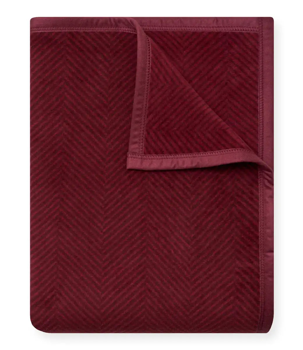 Harborview Herringbone Cranberry Blanket