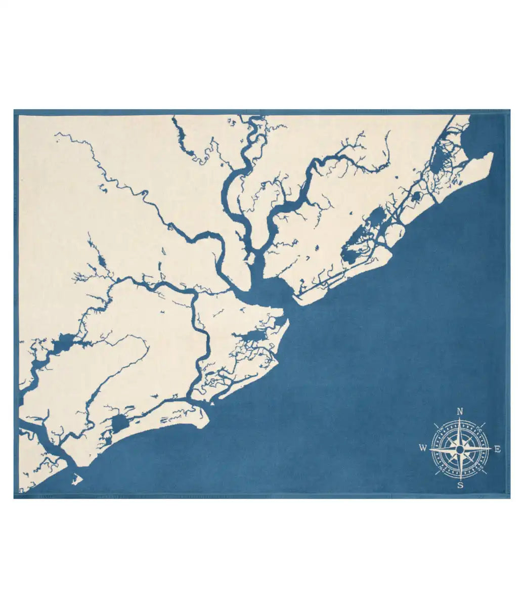 Charleston & Kiawah Map Blanket
