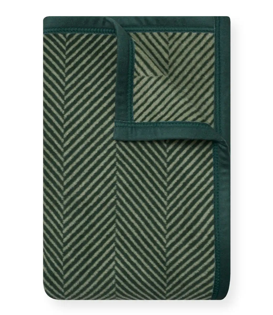 Harborview Herringbone Forest Green Midi Blanket