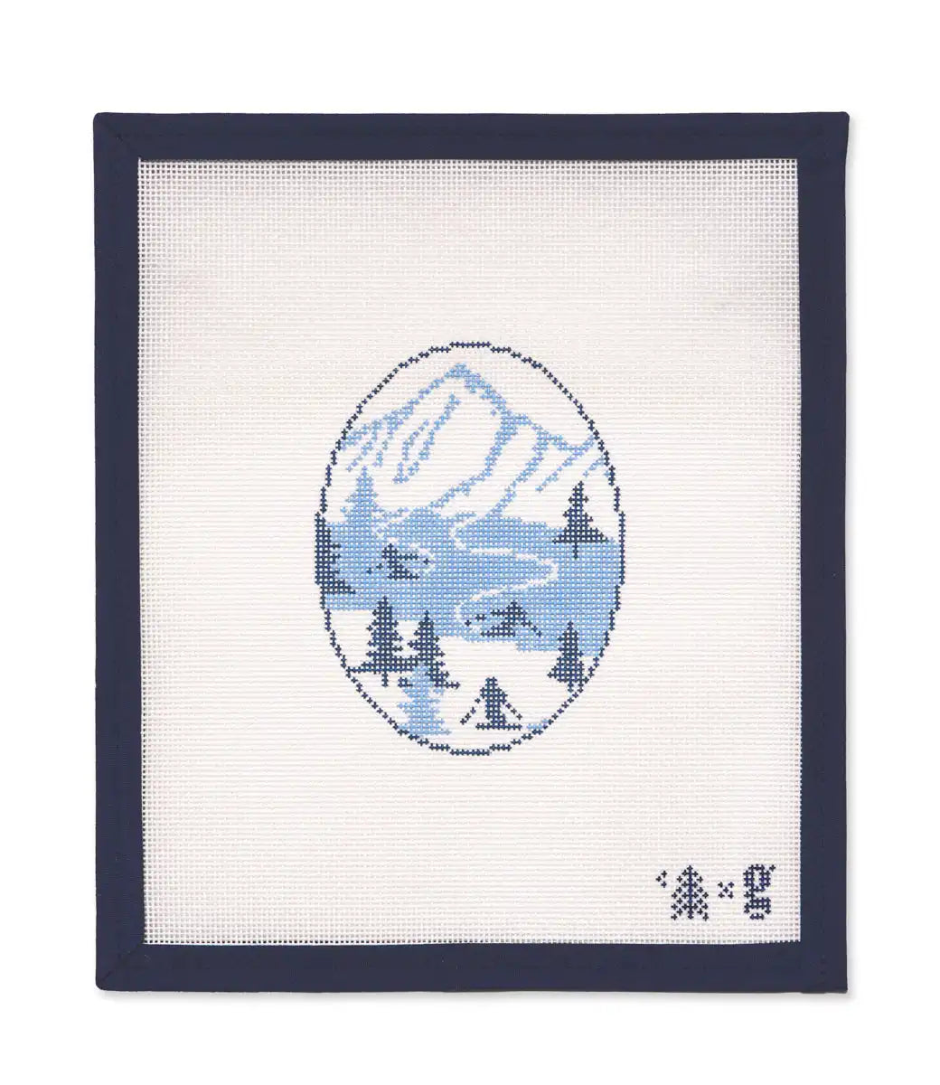 Ski First Tracks Needlepoint Canvas