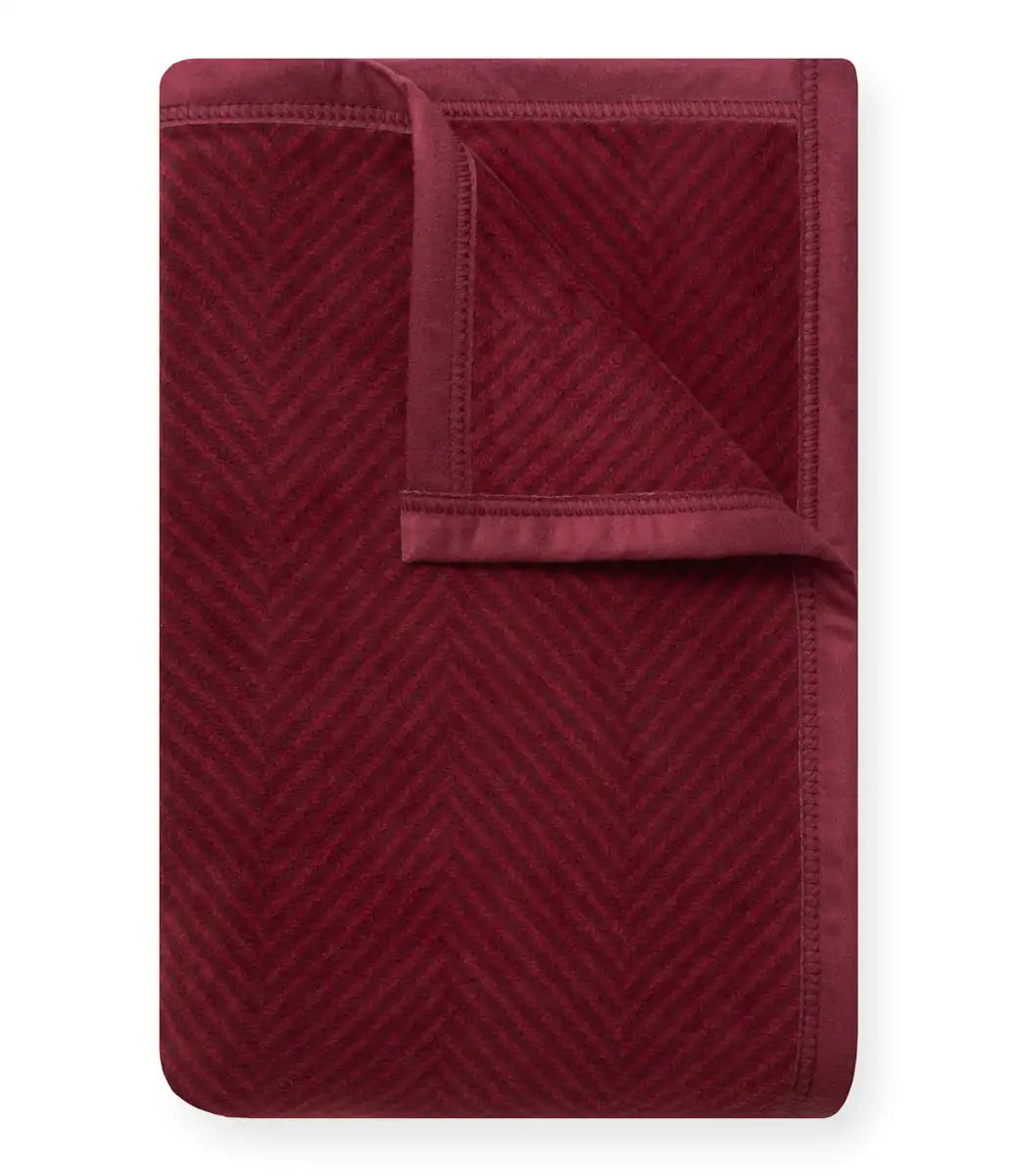 Harborview Herringbone Cranberry Midi Blanket