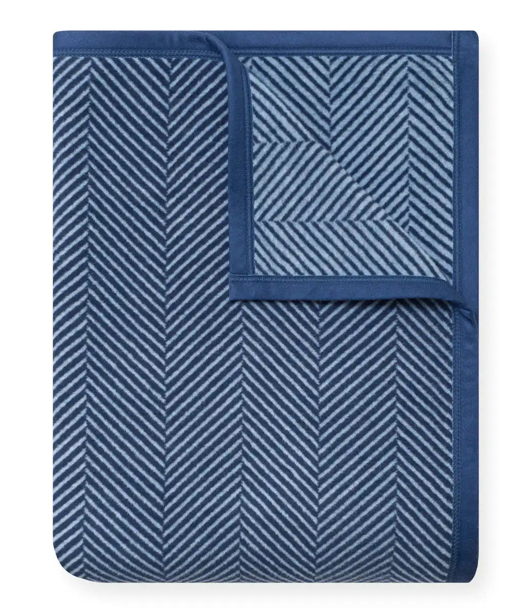 Harborview Herringbone Navy Blanket